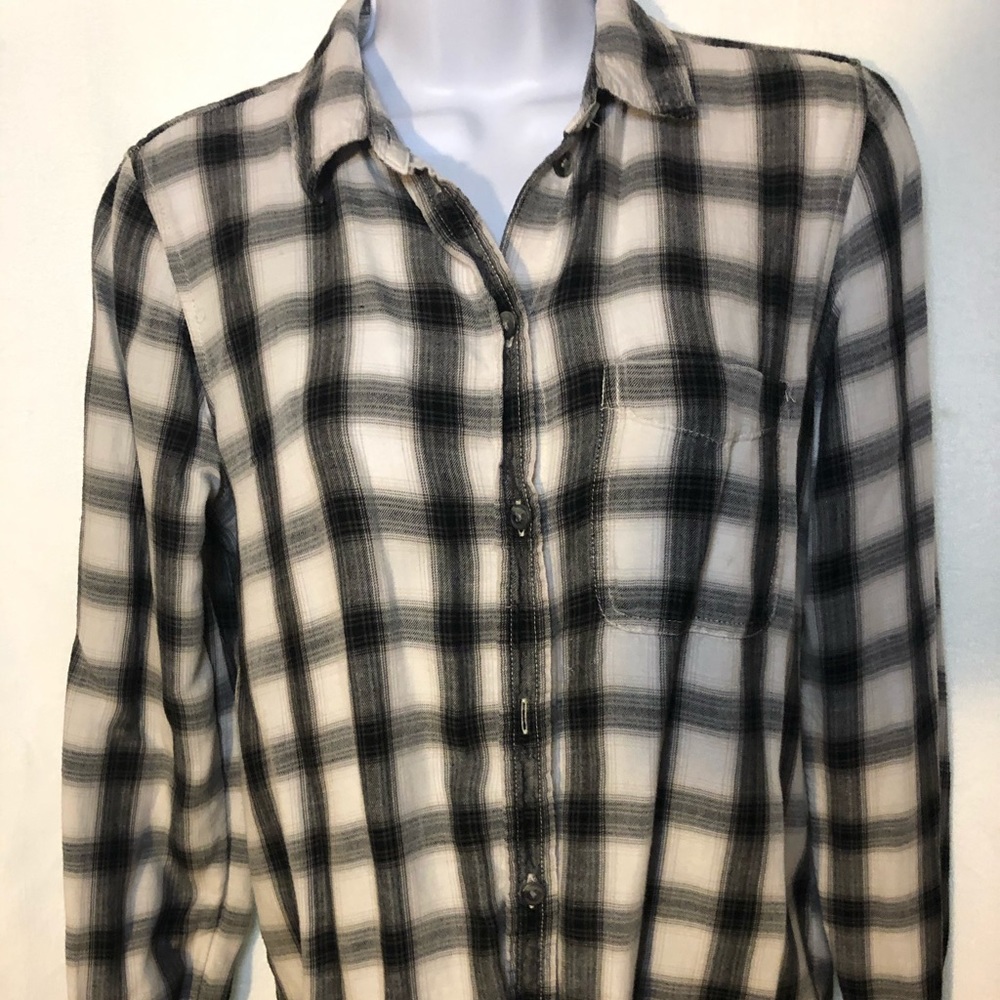 Black and cream button down shirt